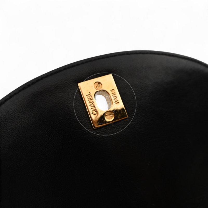 中古 Chanel 香奈兒 復古黑色小羊皮 Duma包款 後背包-18