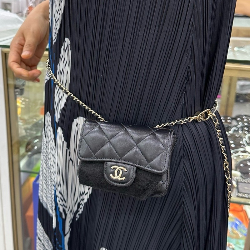 Chanel 香奈兒 蝴蝶結mini bag 腰包/可當短斜背包 31開 蝴蝶結很特別 仙女拍照超出片-7