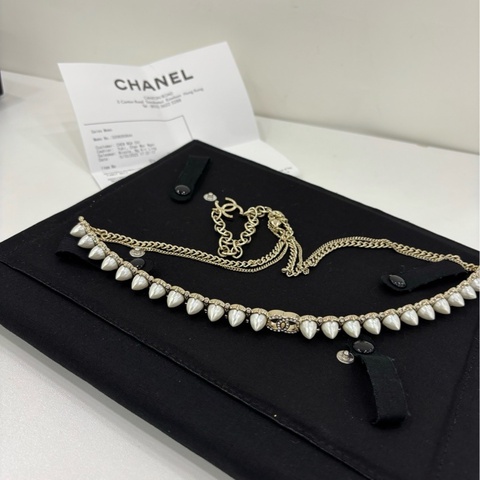 Chanel 香奈兒 22珍珠雙c腰鍊 超級美 又可以當項鍊,一條鍊子二種用法 閒置未使用 有購證