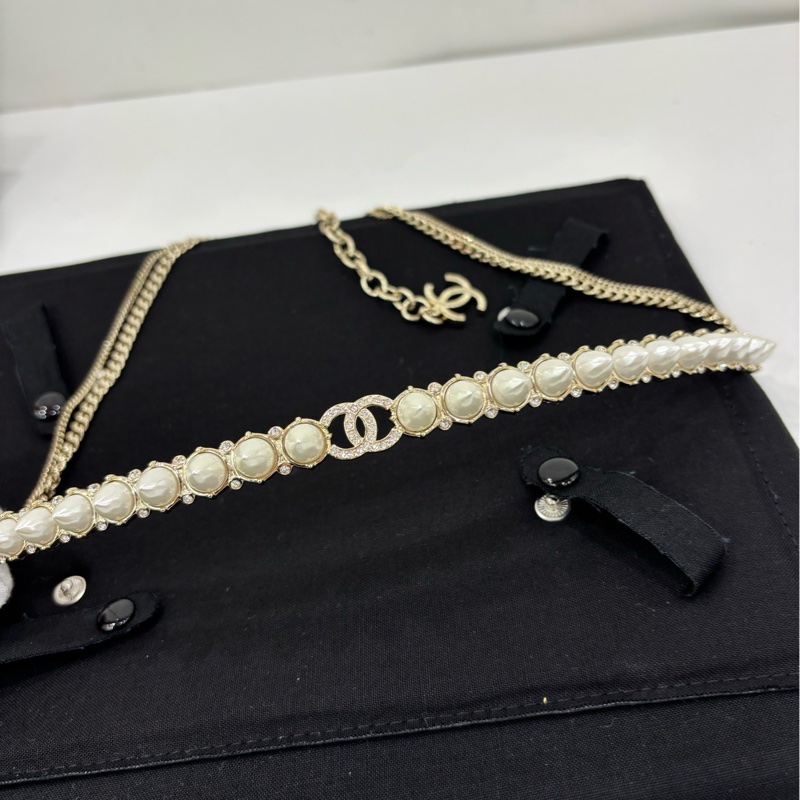 Chanel 香奈兒 22珍珠雙c腰鍊 超級美 又可以當項鍊,一條鍊子二種用法 閒置未使用 有購證-2