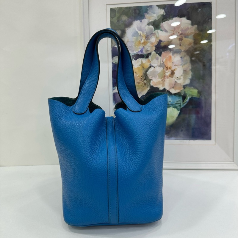 Hermes 愛馬仕 picotin22 坦尚尼亞藍金扣 C刻 無鎖具-1