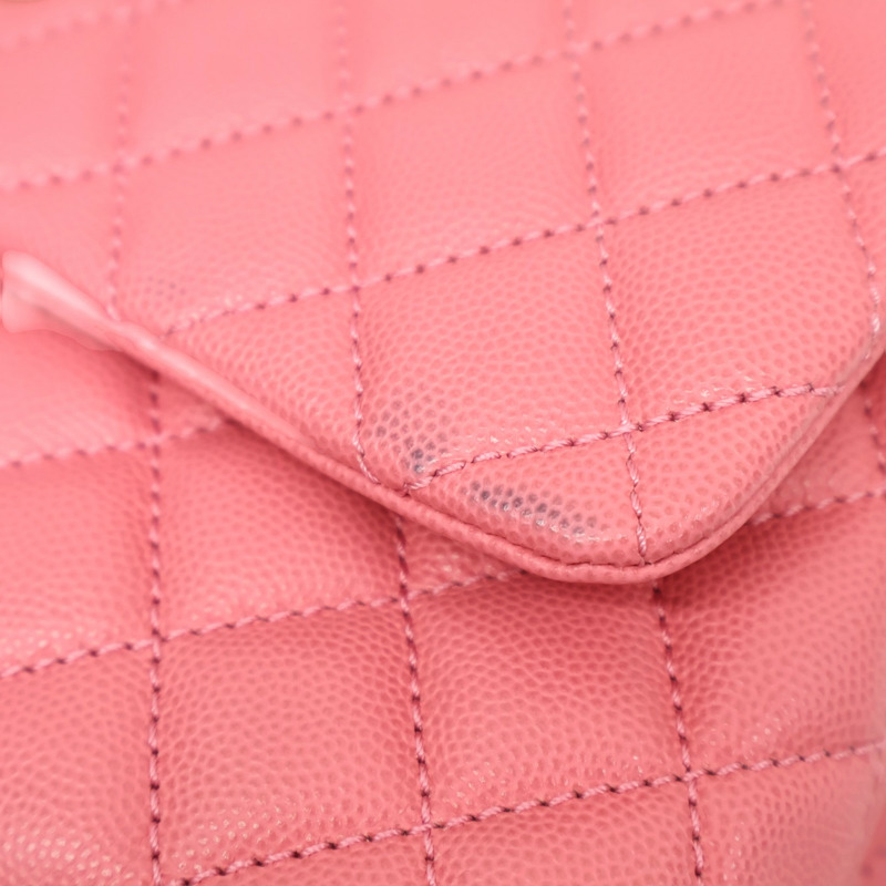 粉色 荔枝紋牛皮 Top Handle Flap Bag 肩背包 【CHANEL 香奈兒】 A92991-19