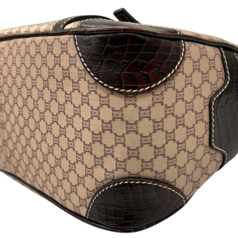 粉色 帆布 棕色 牛皮 Boogie Macadam 肩背包【CELINE 賽琳】 134022AJB-10