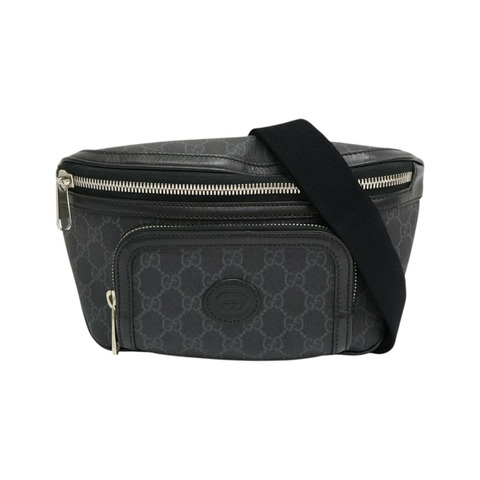 黑色 GG Supreme帆布 腰包【GUCCI 古馳】 733240