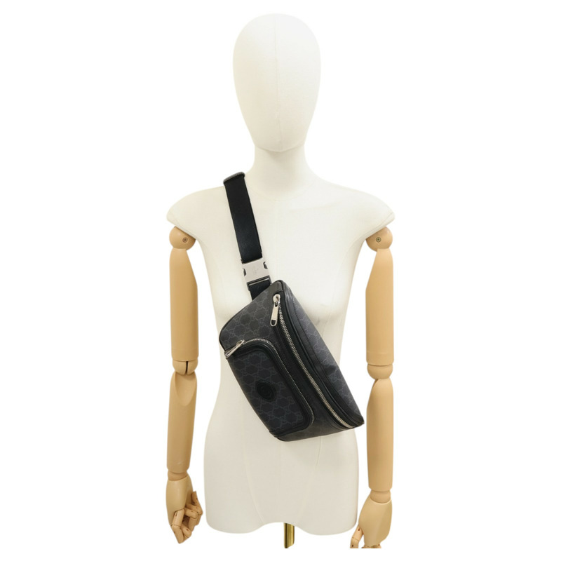 黑色 GG Supreme帆布 腰包【GUCCI 古馳】 733240-9