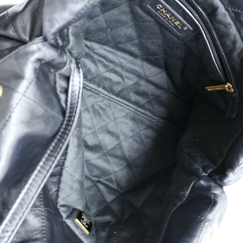 黑色 菱格紋 牛皮 22中號 肩背包【CHANEL 香奈兒】 AS3261-4