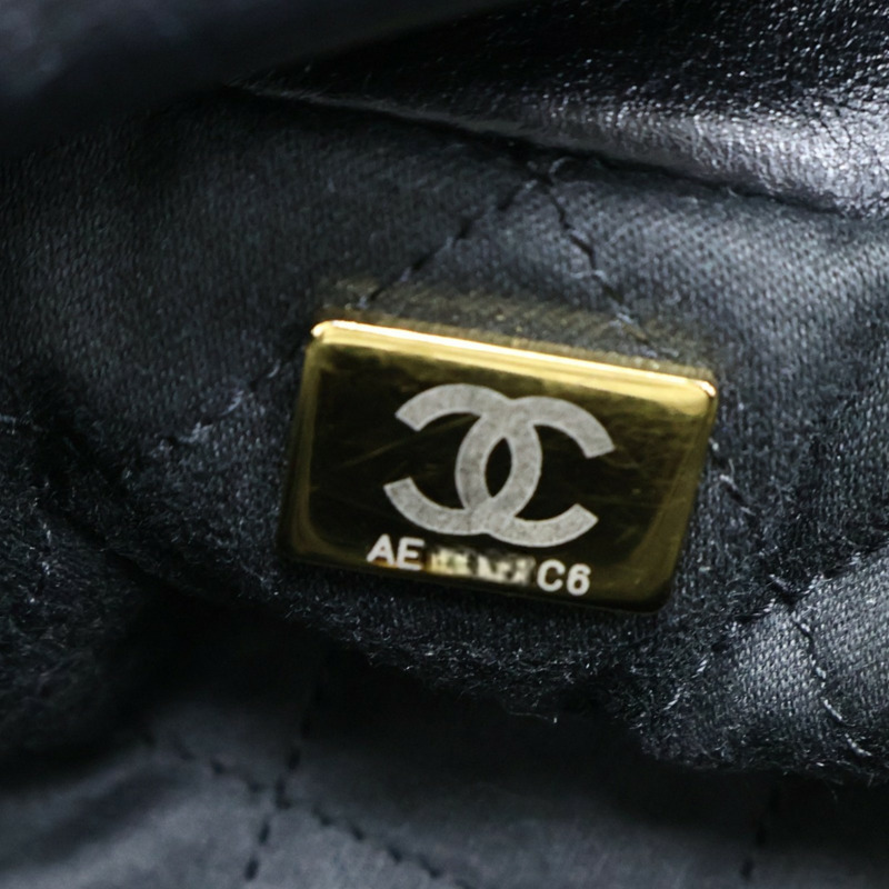 黑色 菱格紋 牛皮 22中號 肩背包【CHANEL 香奈兒】 AS3261-7