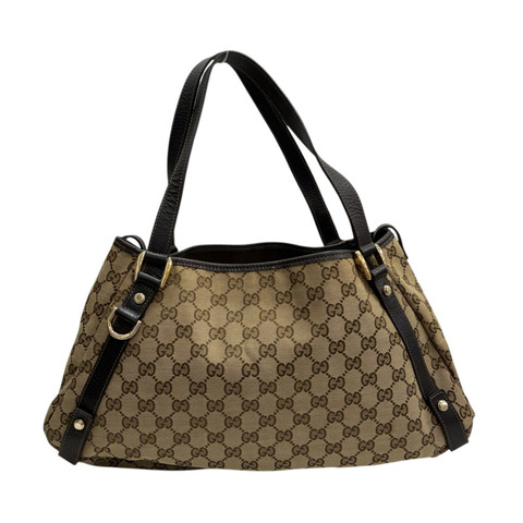 棕色 GG 帆布 肩背包【GUCCI 古馳】 130736