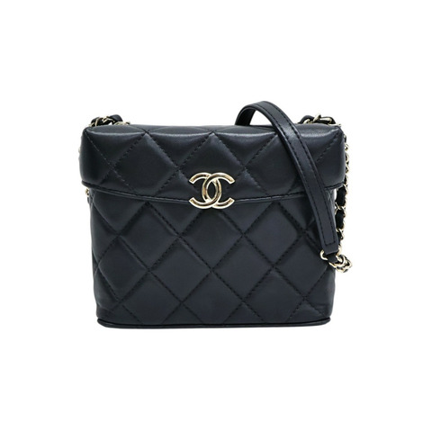 黑色羊皮 Vanity 鍊帶 肩背包【CHANEL 香奈兒】 AS2877