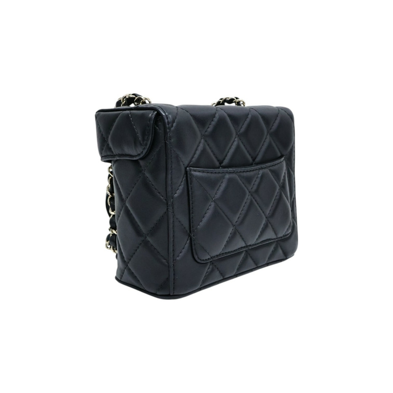 黑色羊皮 Vanity 鍊帶 肩背包【CHANEL 香奈兒】 AS2877-1