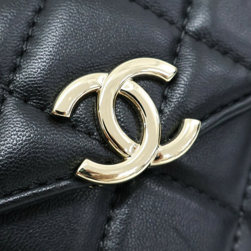 黑色羊皮 Vanity 鍊帶 肩背包【CHANEL 香奈兒】 AS2877-6