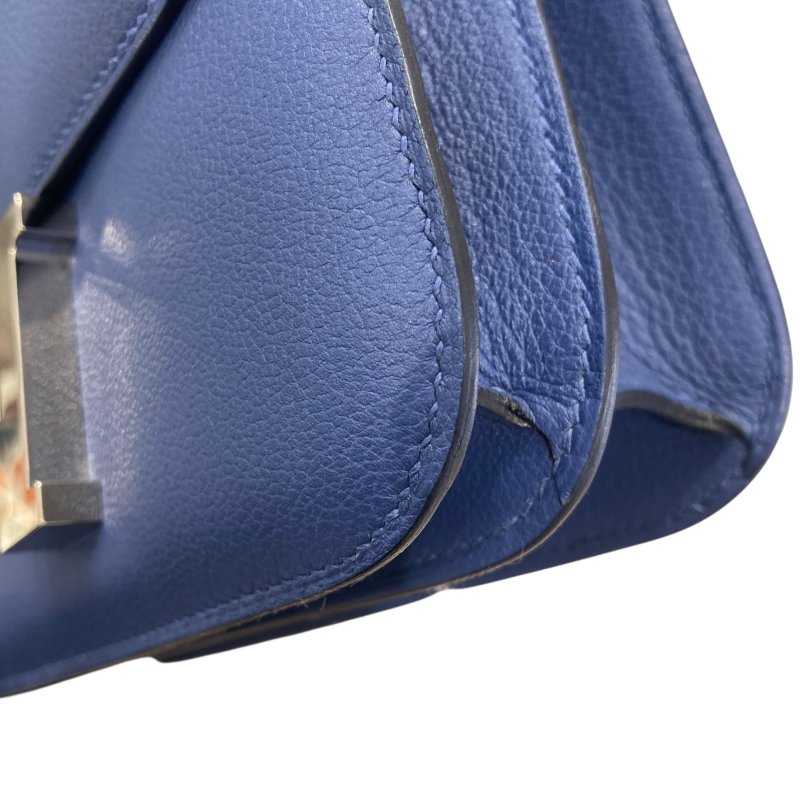 HERMES 愛馬仕 CONSTANCE 24  藍色 皮革 銀釦-5