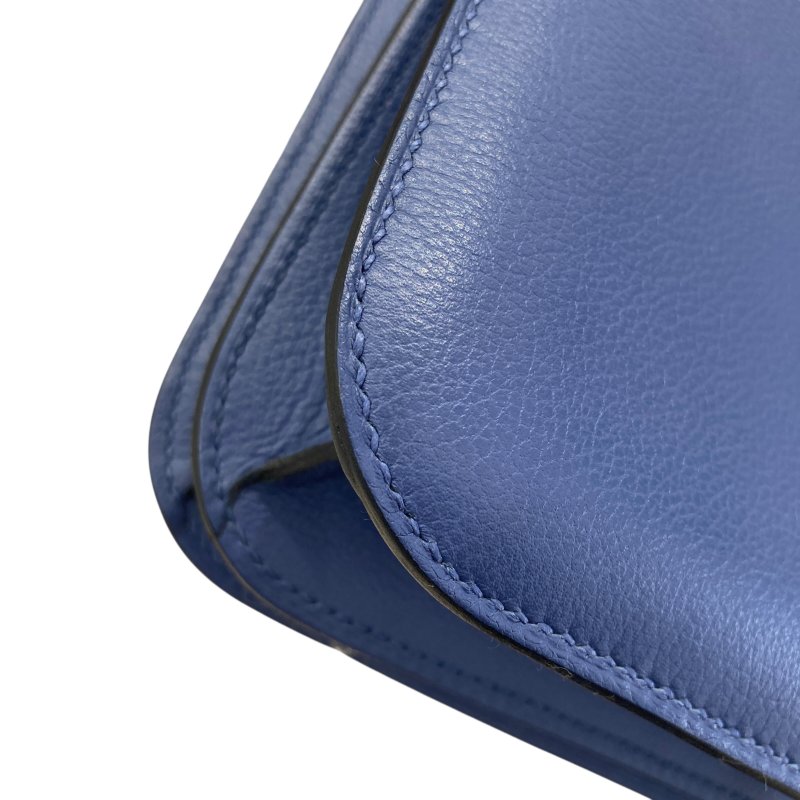HERMES 愛馬仕 CONSTANCE 24  藍色 皮革 銀釦-7
