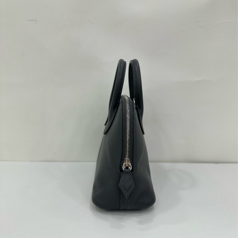愛馬仕mini bolide evercolor皮石板灰銀扣W刻25年購證-3