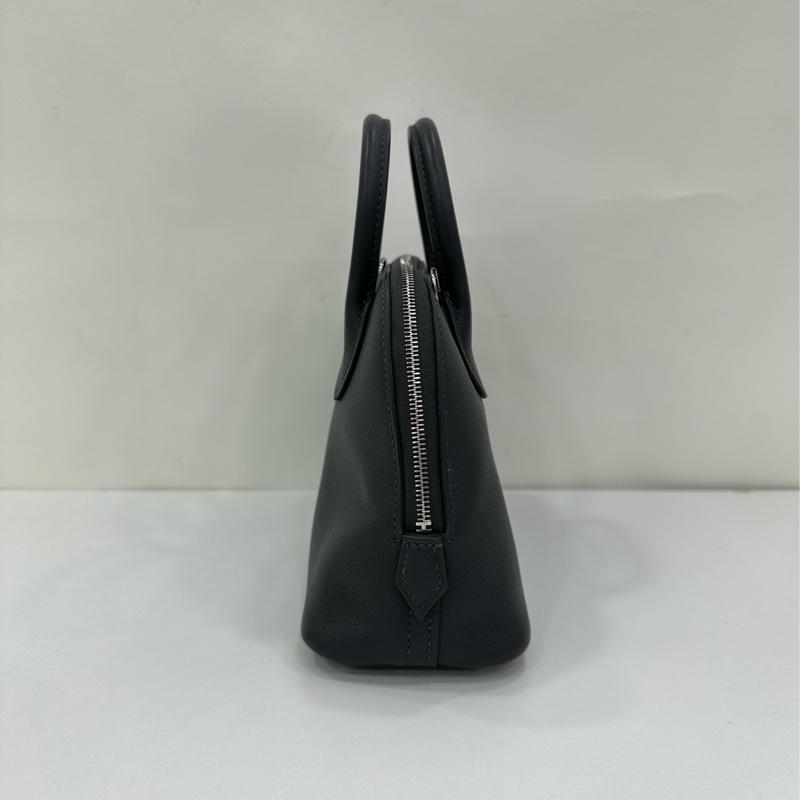 愛馬仕mini bolide evercolor皮石板灰銀扣W刻25年購證-4
