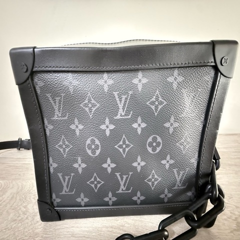 LV Louis Vuitton Soft Trunk Eclipse 黑灰老花斜背包
