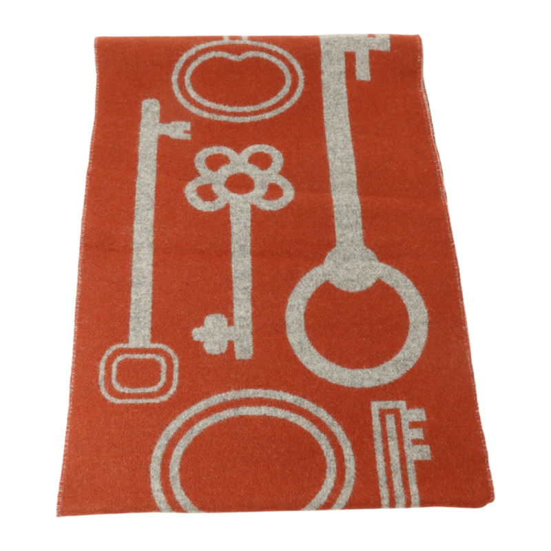 HERMES 羊絨Casaque Porte-Clefs Scarf 160x30cm圍巾-1
