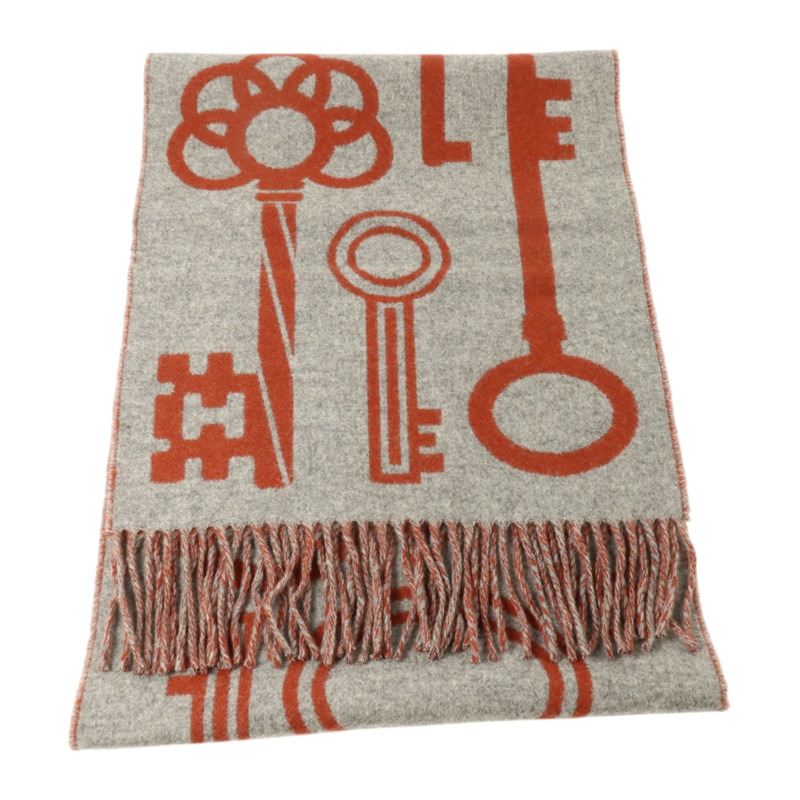 HERMES 羊絨Casaque Porte-Clefs Scarf 160x30cm圍巾-2