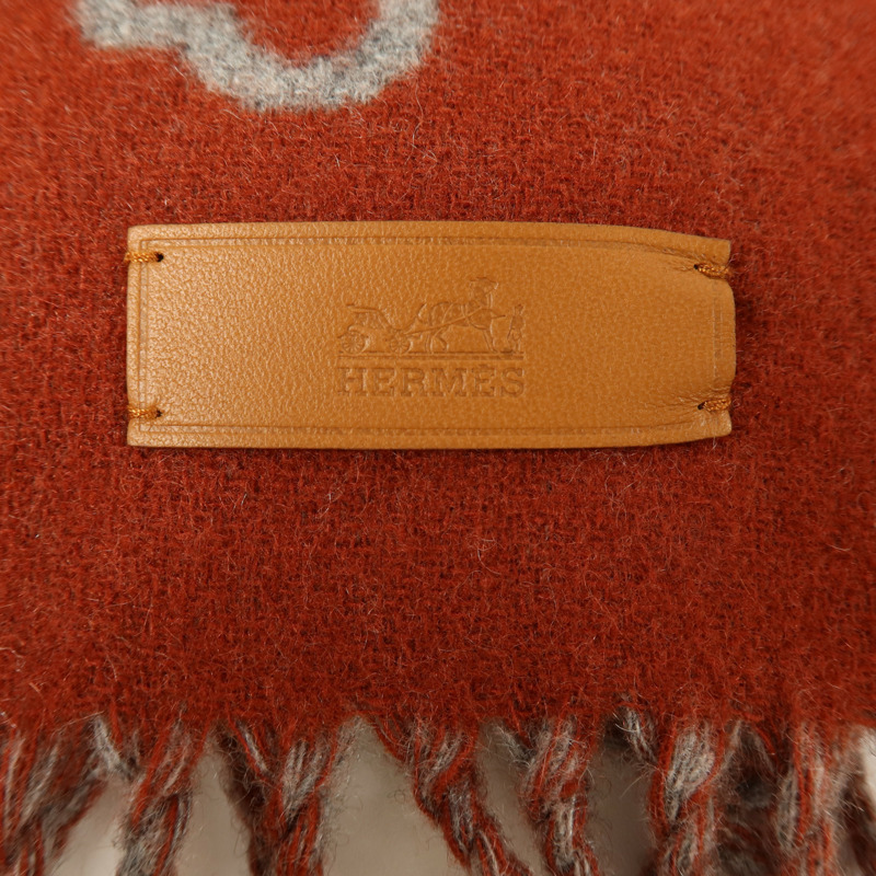 HERMES 羊絨Casaque Porte-Clefs Scarf 160x30cm圍巾-8