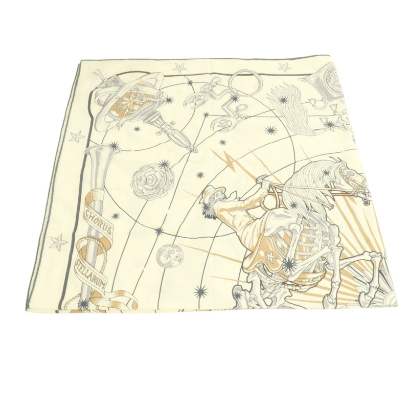 HERMES 羊絨/絲質Scarf 140x140cm絲巾-1