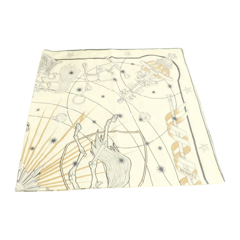 HERMES 羊絨/絲質Scarf 140x140cm絲巾-2