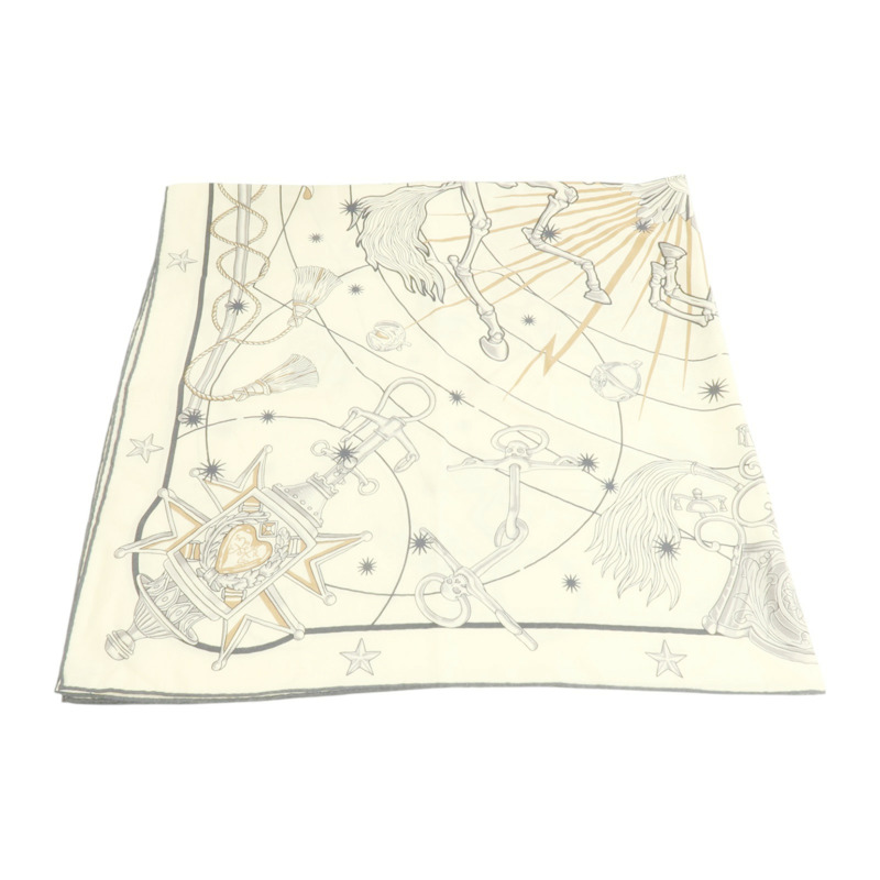 HERMES 羊絨/絲質Scarf 140x140cm絲巾-3
