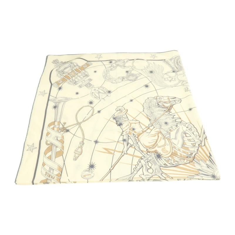 HERMES 羊絨/絲質Scarf 140x140cm絲巾-4