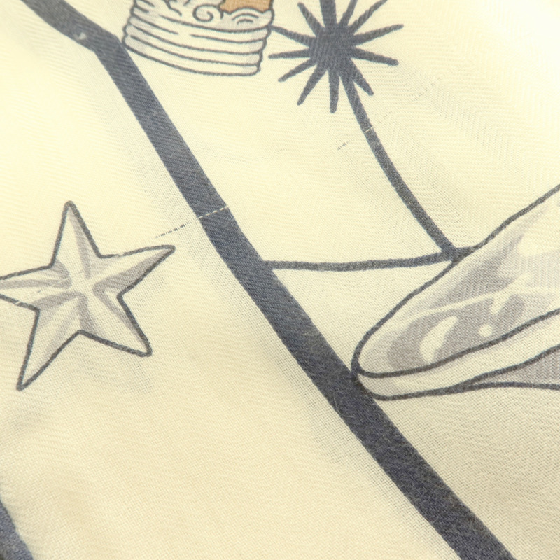 HERMES 羊絨/絲質Scarf 140x140cm絲巾-8