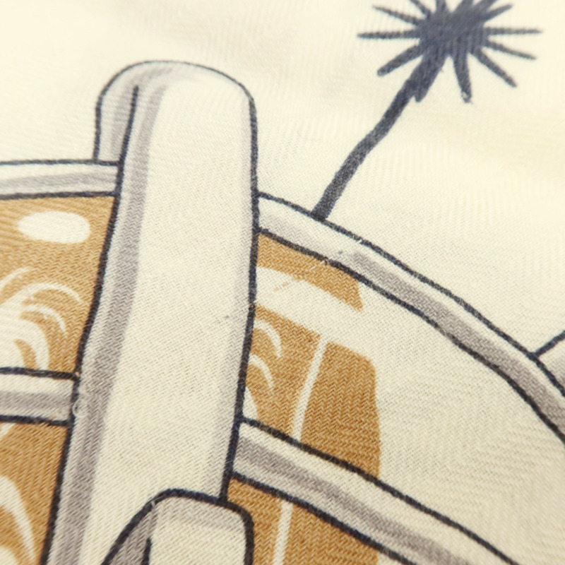 HERMES 羊絨/絲質Scarf 140x140cm絲巾-9