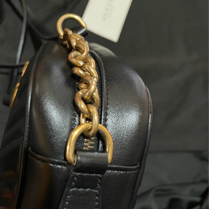 Gucci MARMONT馬夢系列金釦黑相機包-4