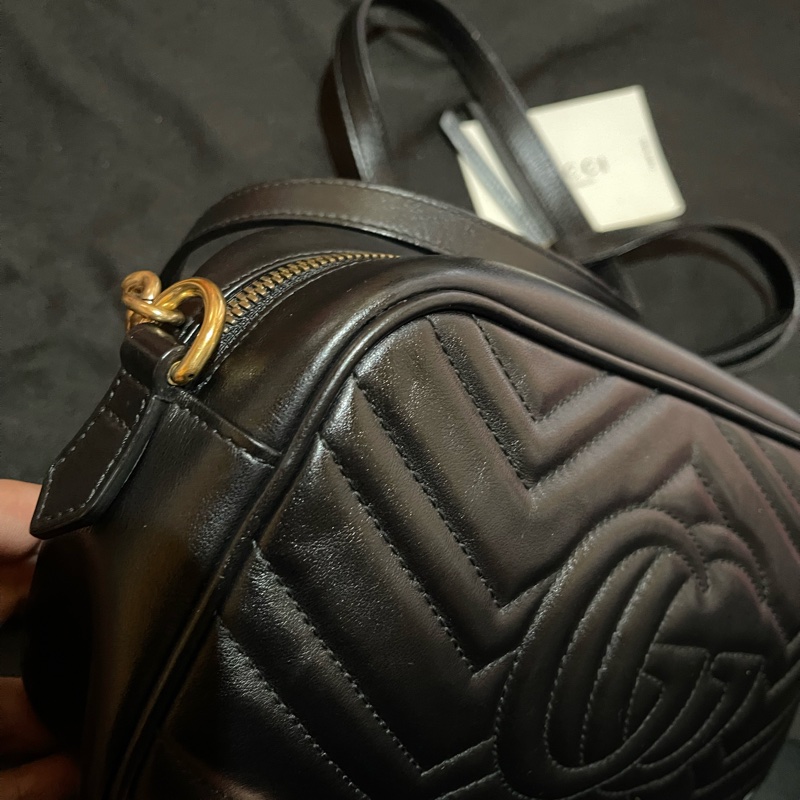 Gucci MARMONT馬夢系列金釦黑相機包-11