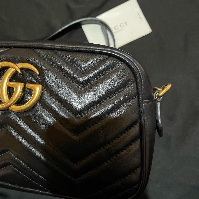 Gucci MARMONT馬夢系列金釦黑相機包-31