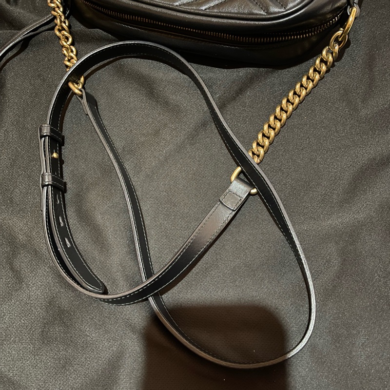 Gucci MARMONT馬夢系列金釦黑相機包-32