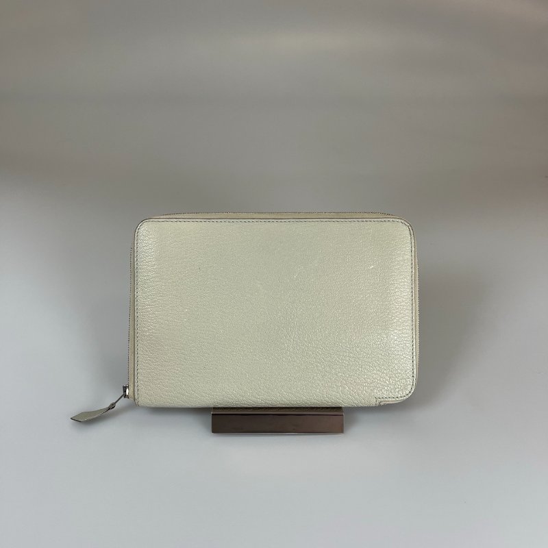 HERMES Y刻 淺灰色對開萬用夾-0