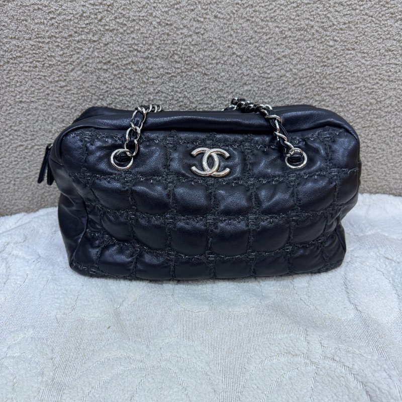 中古 Chanel 香奈兒 方格縫線 粗花呢款 Bubble Bag泡泡包-0
