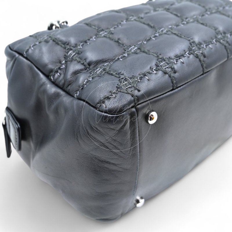 中古 Chanel 香奈兒 方格縫線 粗花呢款 Bubble Bag泡泡包-12
