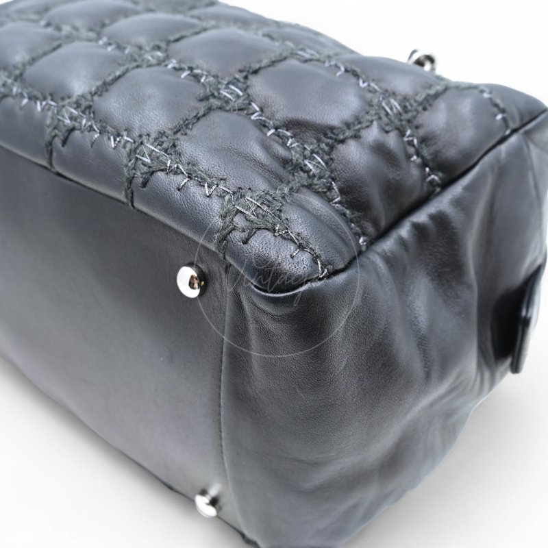 中古 Chanel 香奈兒 方格縫線 粗花呢款 Bubble Bag泡泡包-13