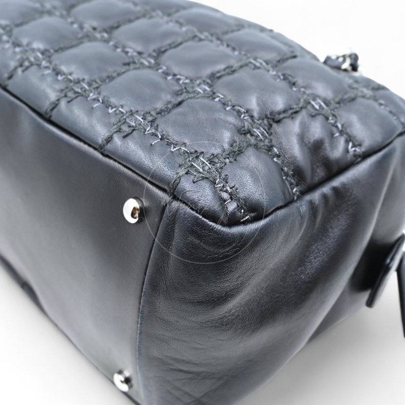 中古 Chanel 香奈兒 方格縫線 粗花呢款 Bubble Bag泡泡包-14