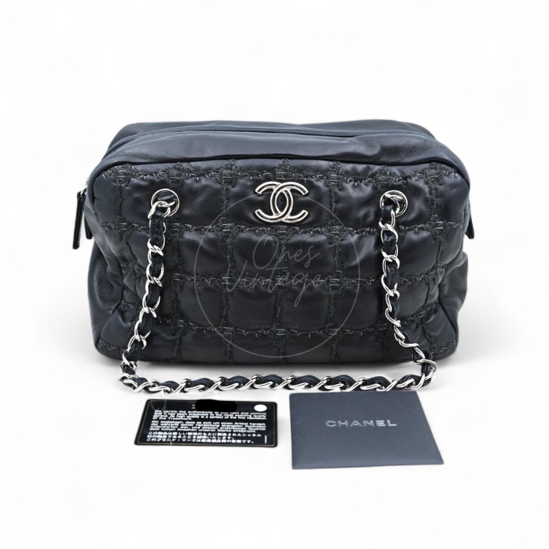 中古 Chanel 香奈兒 方格縫線 粗花呢款 Bubble Bag泡泡包-29