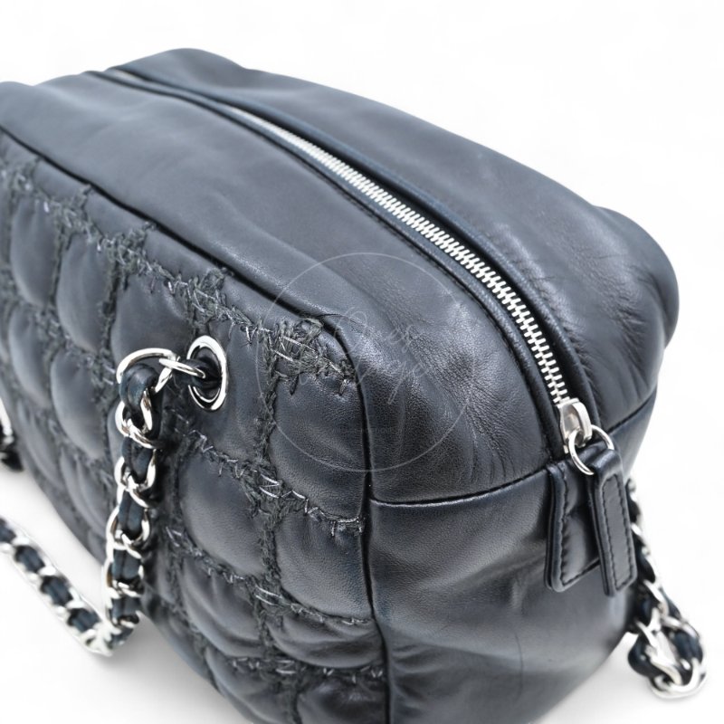 中古 Chanel 香奈兒 方格縫線 粗花呢款 Bubble Bag泡泡包-33