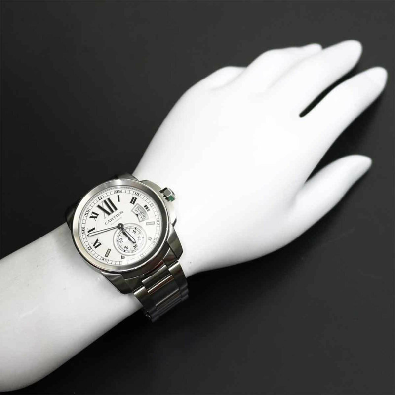 卡地亞 Calibre de W7100015 男士腕錶,日期顯示,銀色錶盤,小秒針,自動上鍊-2