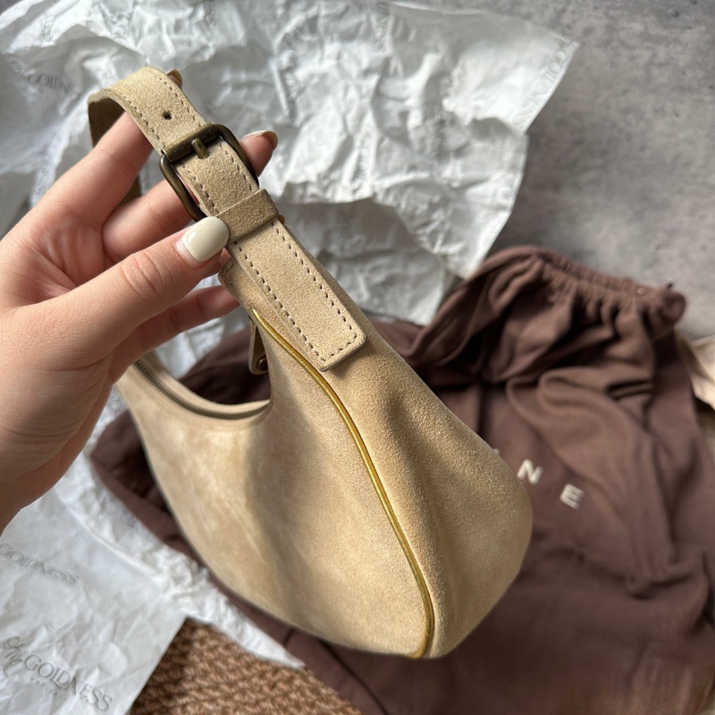 中古包 Celine Vintage 稀有凱旋門圖騰半月hobo包-4