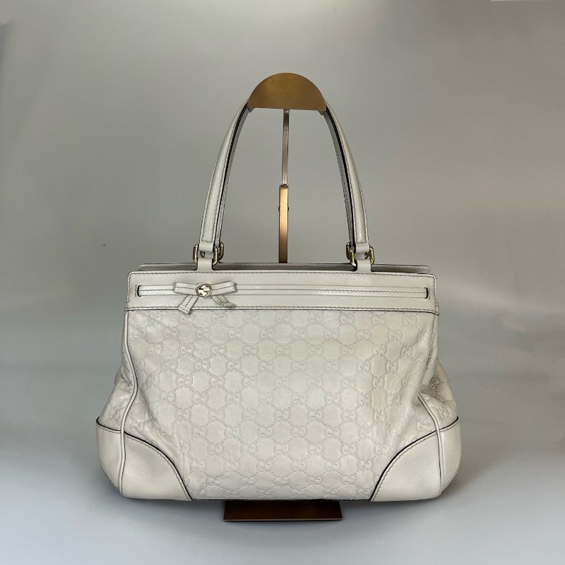 GUCCI 257063 灰色牛皮壓紋肩背包-0