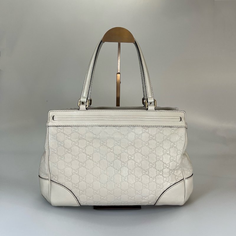 GUCCI 257063 灰色牛皮壓紋肩背包-1