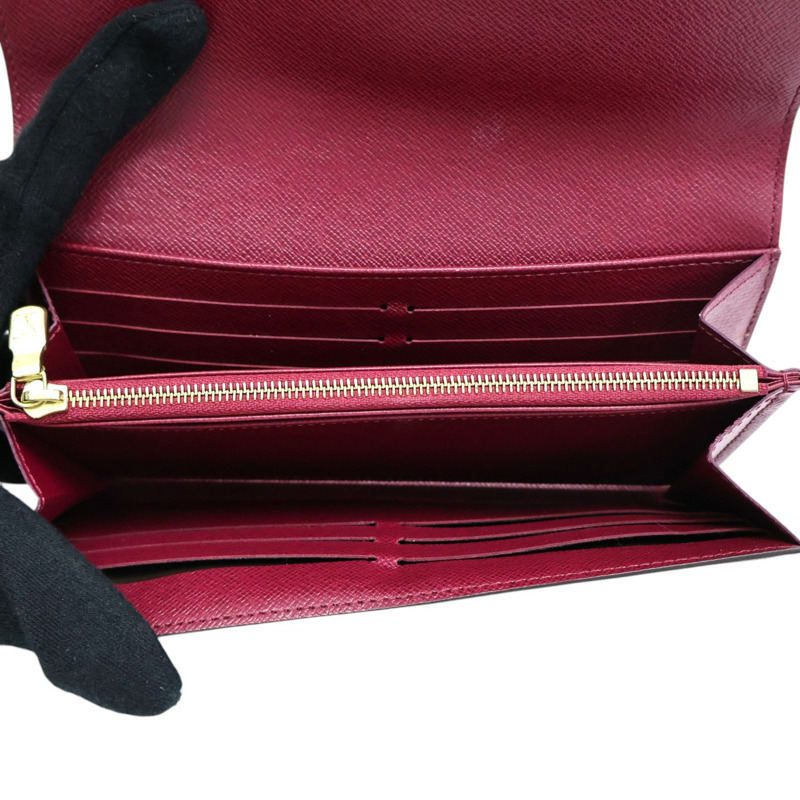 棕色 原花帆布 Sarah 扣式 長夾【LOUIS VUITTON LV 路易威登】 M62234-2