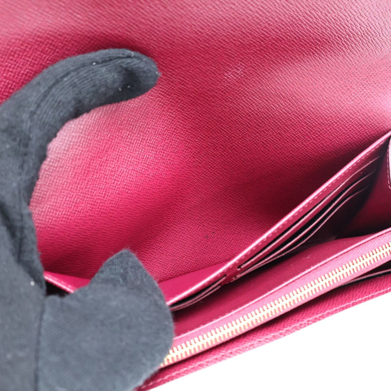 棕色 原花帆布 Sarah 扣式 長夾【LOUIS VUITTON LV 路易威登】 M62234-3