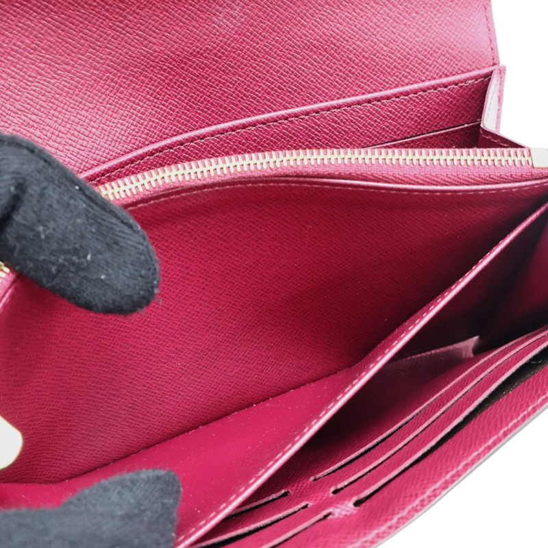 棕色 原花帆布 Sarah 扣式 長夾【LOUIS VUITTON LV 路易威登】 M62234-4