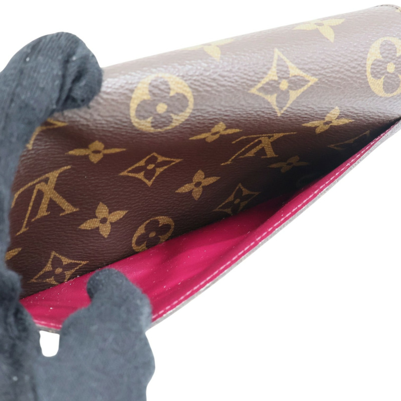 棕色 原花帆布 Sarah 扣式 長夾【LOUIS VUITTON LV 路易威登】 M62234-5