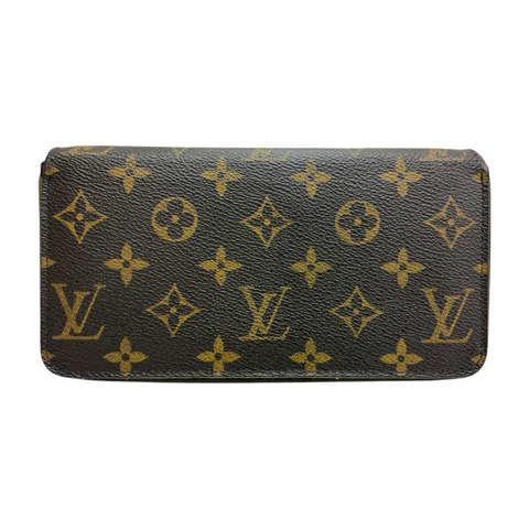 棕色 原花帆布 Zippy 拉鍊長夾【LOUIS VUITTON LV 路易威登】 M60017