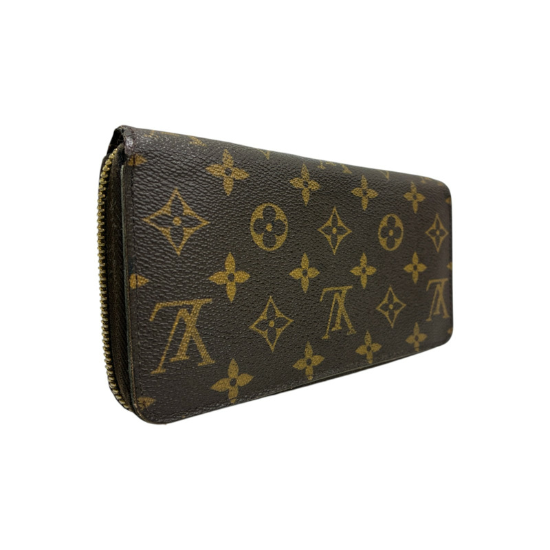棕色 原花帆布 Zippy 拉鍊長夾【LOUIS VUITTON LV 路易威登】 M60017-1